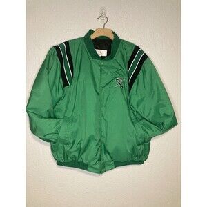 80s Windbreaker Athletic Jacket Mens Small Kelly Green Black USA Vintage EUC